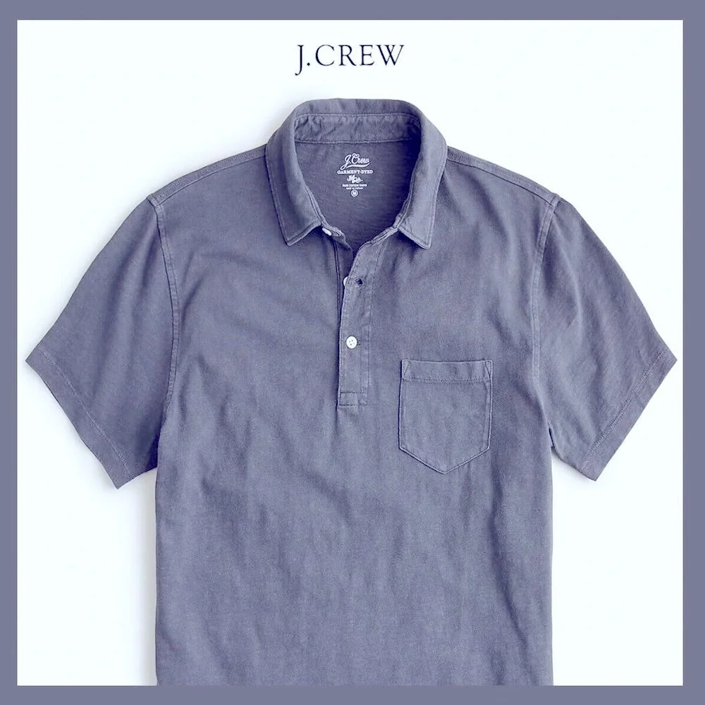 J.Crew Classic Gray polo shirt cotton pocket‎ Large